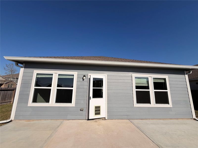 Exterior details and patio area of a home in Liberty Collection at Granger Pines, Conroe (Image 2). Exterior details and patio area of a home in Liberty Collection at Granger Pines, Conroe (Image 2).