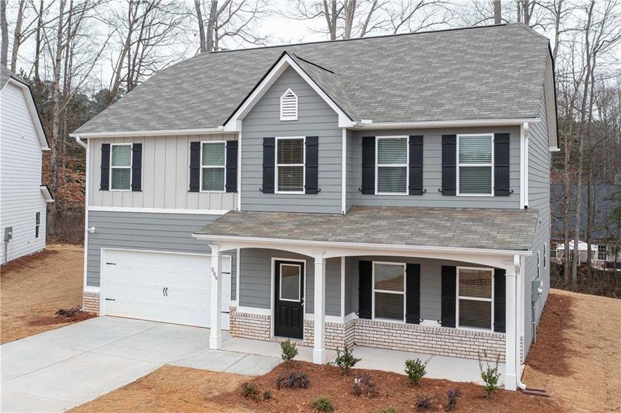 Front exterior of a new home in , Newnan, GA, highlighting curb appeal (Image 22).