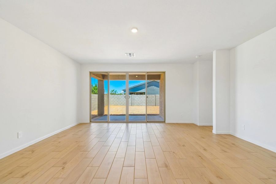 Great room with upgraded 4 panel slider