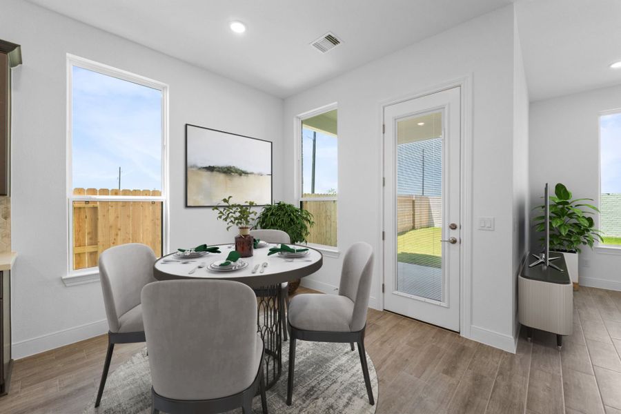 Representative furnished interior of a home built from the Farwell by Pulte Homes in Valencia, Manvel (Image 9). Representative furnished interior of a home built from the Farwell by Pulte Homes in Valencia, Manvel (Image 9).