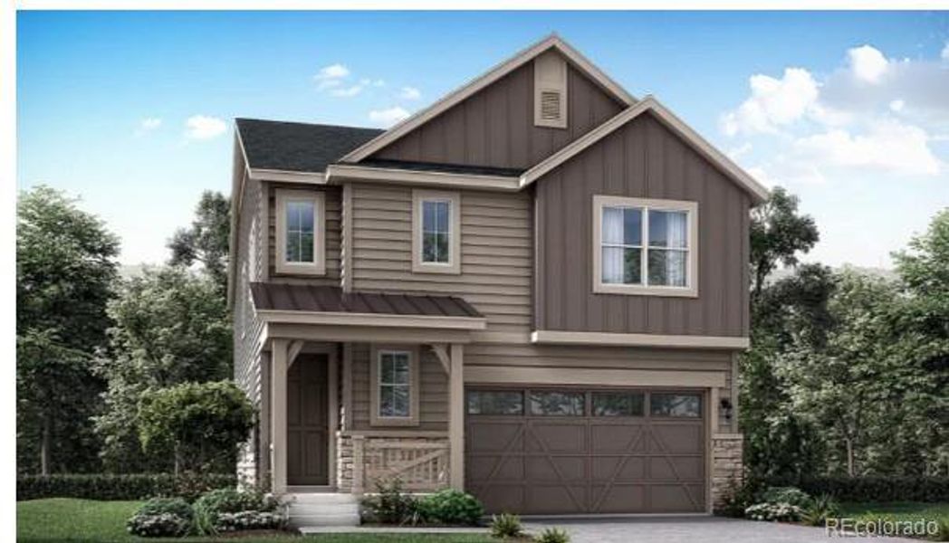 Front exterior of a new home in , Thornton, CO, highlighting curb appeal (Image 1).