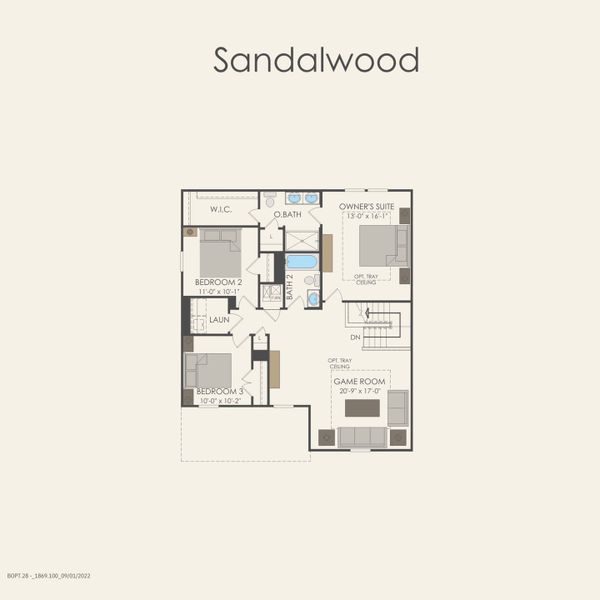2D floor plan layout for the Sandalwood by Pulte Homes in La Cima, San Marcos, TX (Image 3). 2D floor plan layout for the Sandalwood by Pulte Homes in La Cima, San Marcos, TX (Image 3).