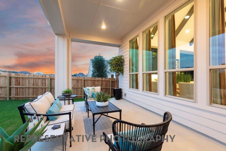 Exterior details and patio area of a home in Meridiana, Manvel (Image 2). Exterior details and patio area of a home in Meridiana, Manvel (Image 2).