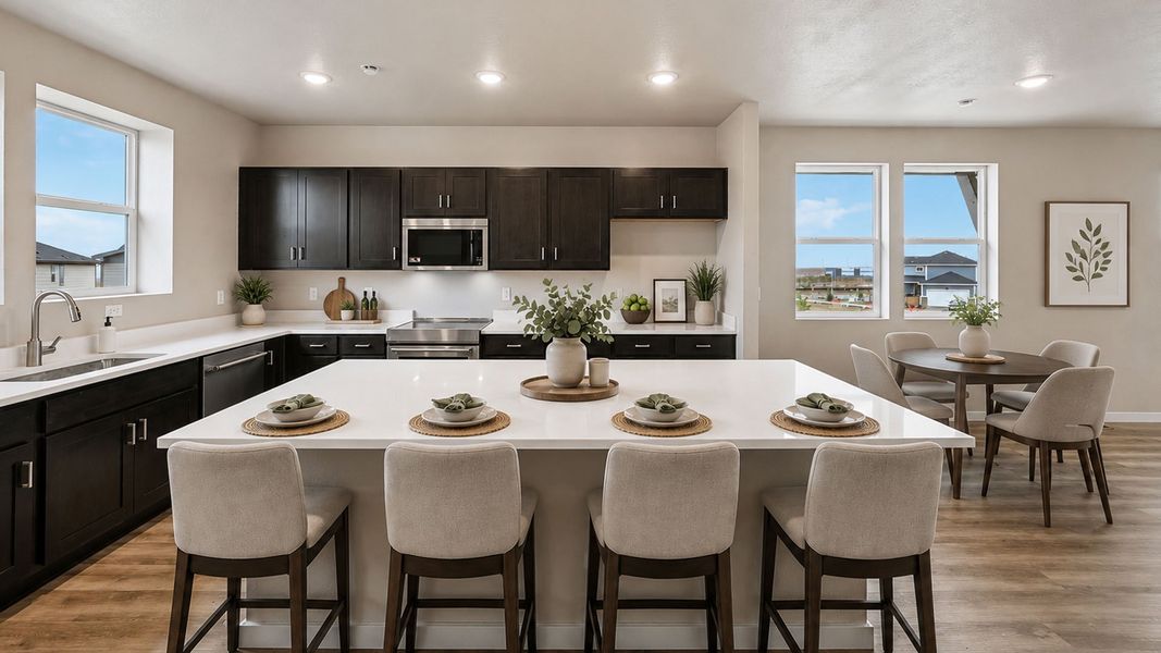 Furnished interior view inside a new home in Windler Townhomes, Aurora (Image 44). Furnished interior view inside a new home in Windler Townhomes, Aurora (Image 44).