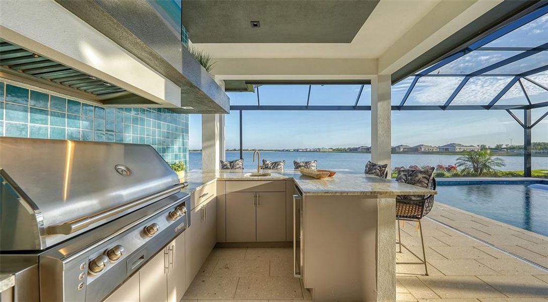 Exterior details and patio area of a home in Wild Blue at Waterside, Sarasota (Image 35).