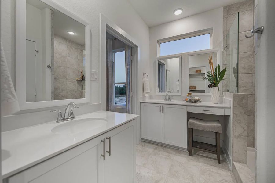 Representative furnished interior of a home built from the Calypso by Chesmar Homes in Prominence Urban, San Antonio (Image 13).