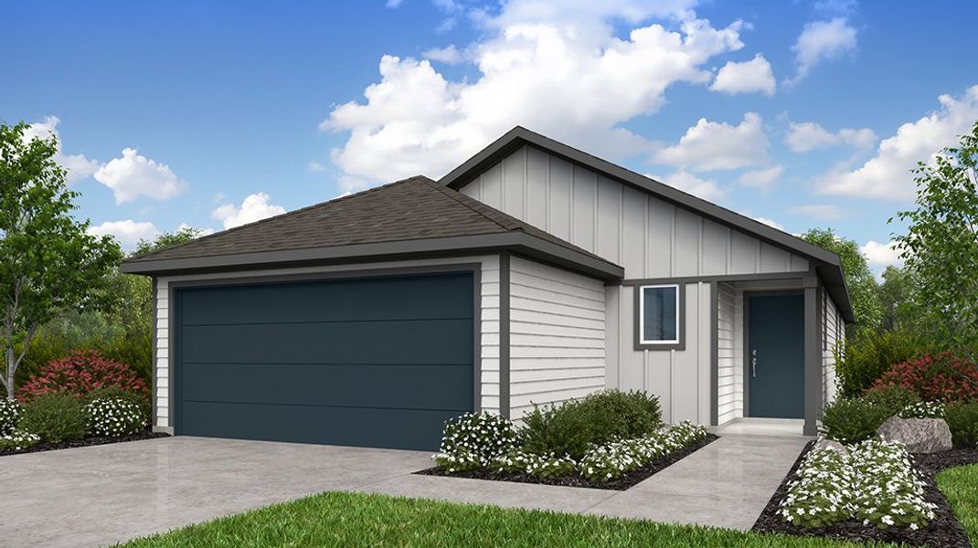 Representative exterior photo of a completed home built from the Falcon by Taylor Morrison in Longview, Del Valle, TX (Image 5).