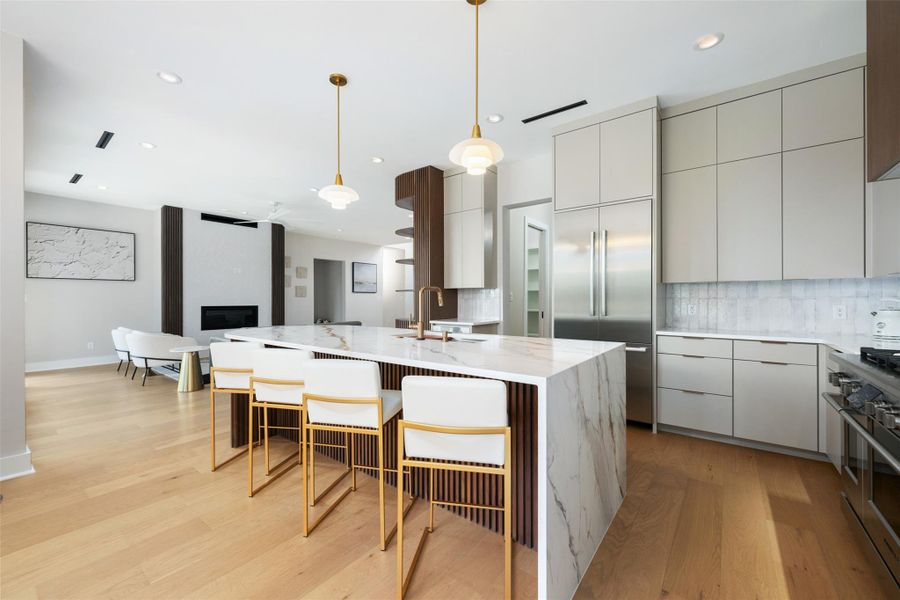 Built-in Bosch refrigerator, microwave and dishwashers, Fisher & Paykel range. Built-in Bosch refrigerator, microwave and dishwashers, Fisher & Paykel range.