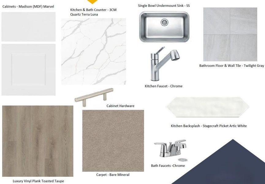 Sample of building materials used in homes in Marble Creek Crossing, Austin (Image 3).