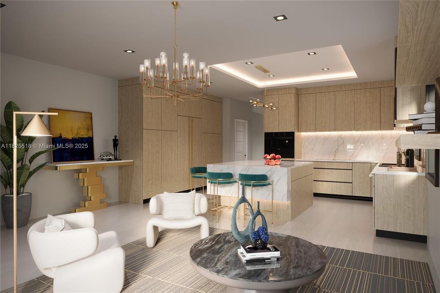 Furnished interior view inside a new home in , Miami (Image 5).