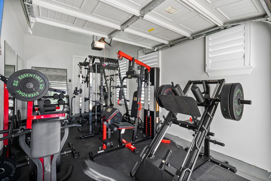 Gym with rubber floors