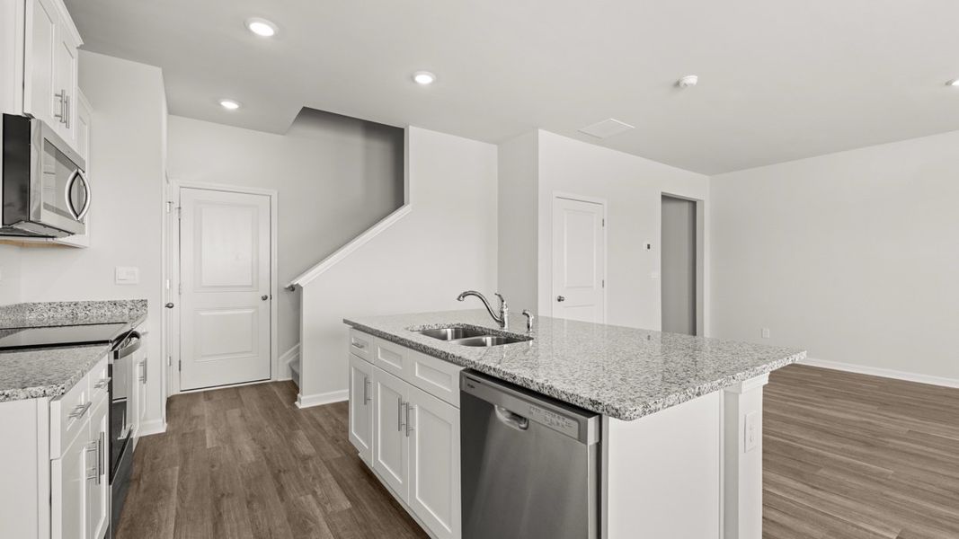 Furnished interior view inside a new home in Rushing Waters Townhomes, North Augusta (Image 9). Furnished interior view inside a new home in Rushing Waters Townhomes, North Augusta (Image 9).
