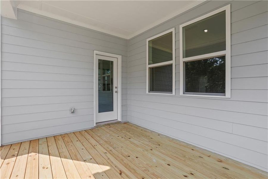 Exterior details and patio area of a home in Cambridge at Steels Bridge, Canton (Image 3).