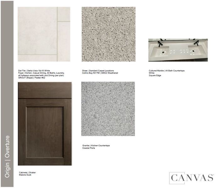 Sample of building materials used in homes in Artisan at Asante Vista Collection, Surprise (Image 6).