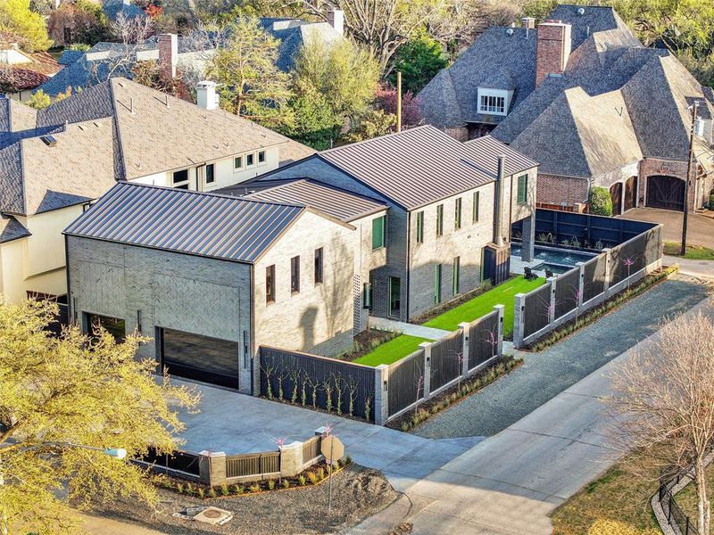 Aerial view with a residential view