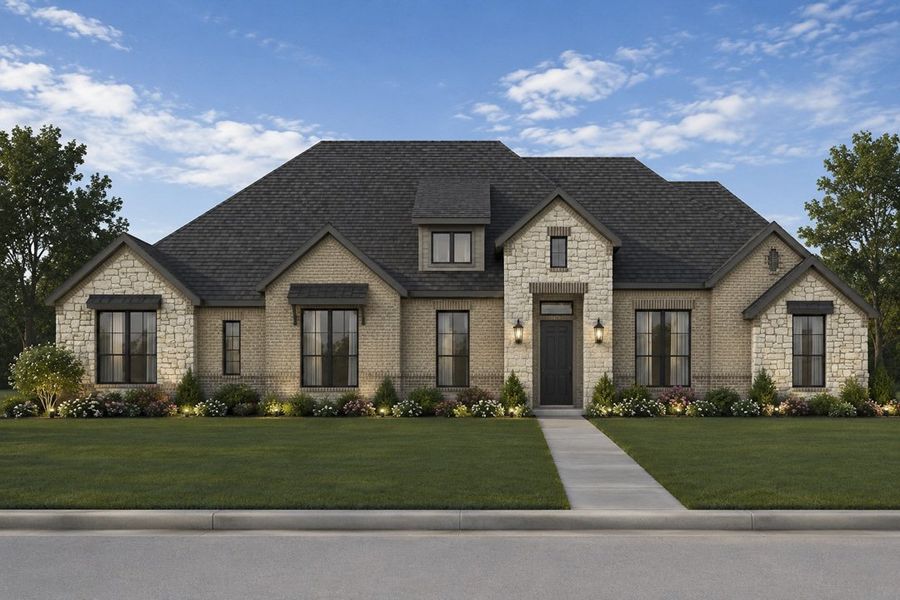 Representative exterior photo of a completed home built from the The Everest by Lillian Custom Homes in Emerson Farms, Rockwall, TX (Image 2). Representative exterior photo of a completed home built from the The Everest by Lillian Custom Homes in Emerson Farms, Rockwall, TX (Image 2).