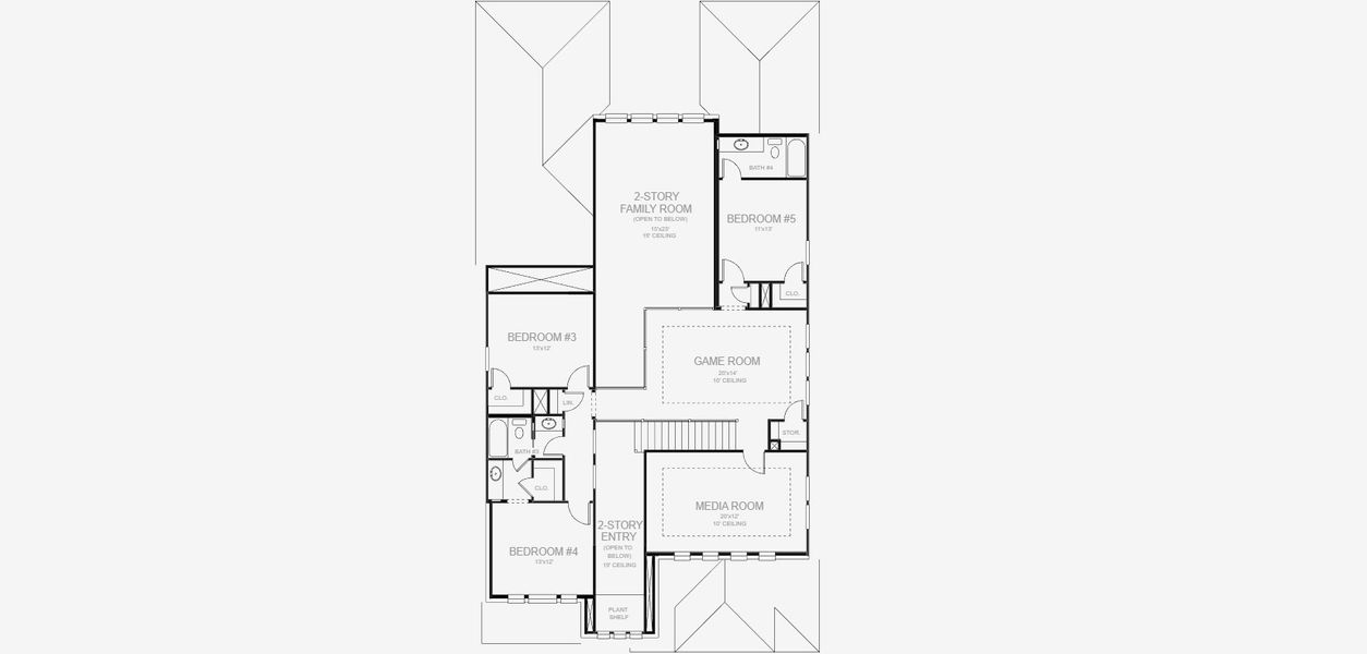 2D floor plan layout for the 3553W by Perry Homes in Walsh Ranch 50', Aledo, TX (Image 5).
