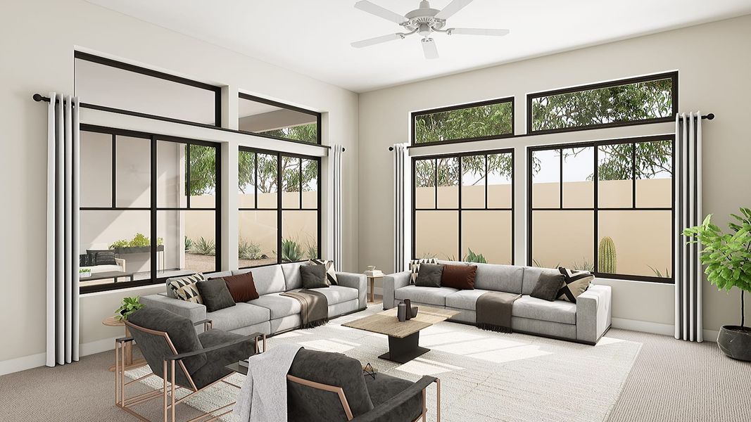 Representative furnished interior of a home built from the Aurora Plan 9001 by Tri Pointe Homes in Emberly, Queen Creek (Image 6). Representative furnished interior of a home built from the Aurora Plan 9001 by Tri Pointe Homes in Emberly, Queen Creek (Image 6).