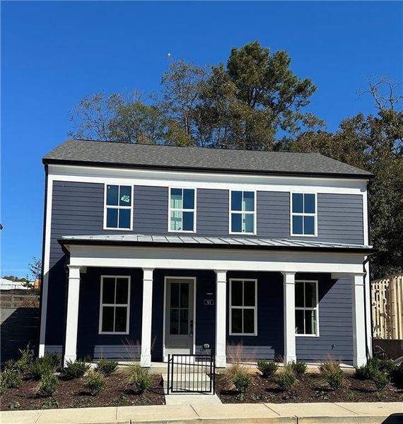 Front exterior of a new home in Harmony, Auburn, GA, highlighting curb appeal (Image 20).