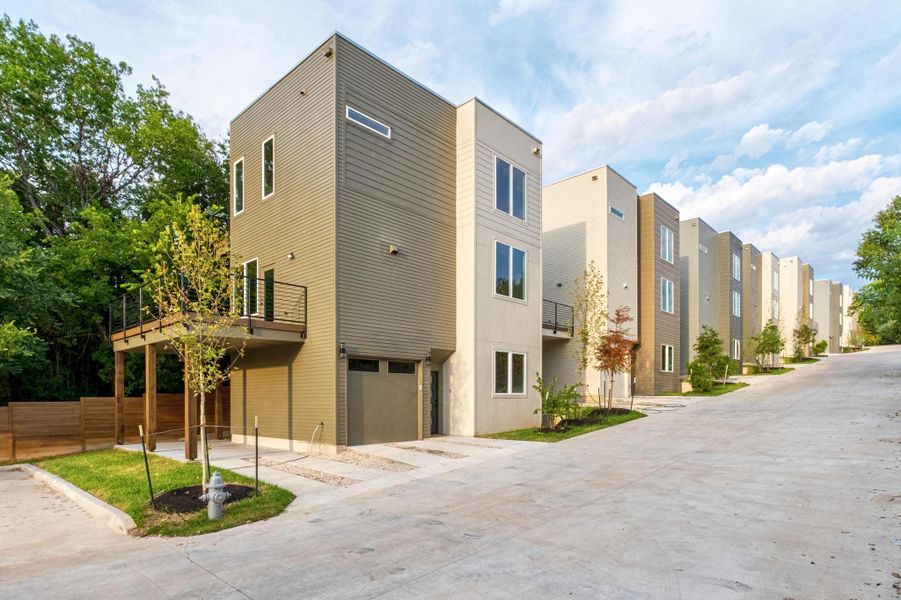 Front exterior of a new home in , Austin, TX, highlighting curb appeal (Image 27). Front exterior of a new home in , Austin, TX, highlighting curb appeal (Image 27).