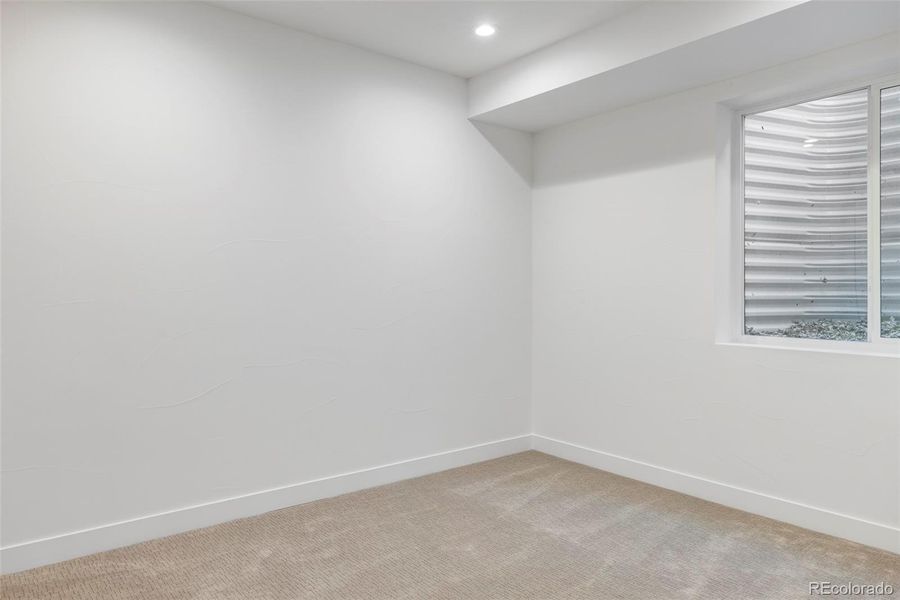 A nice-sized basement bedroom!