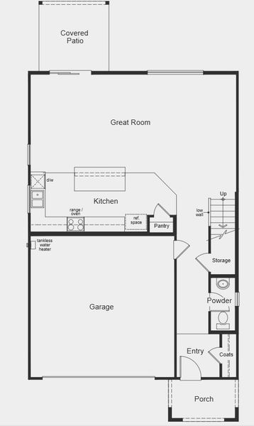 2D floor plan layout for the Plan 2063 by KB Home in Mirador Ridge Blossom, Tucson, AZ (Image 3).