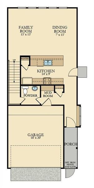 2D floor plan layout of this home in Bridgeland, Cypress, TX (Image 14).