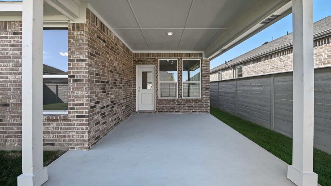 Representative exterior details of a home built from the BASSWOOD by D.R. Horton in Treeline, Justin (Image 2).
