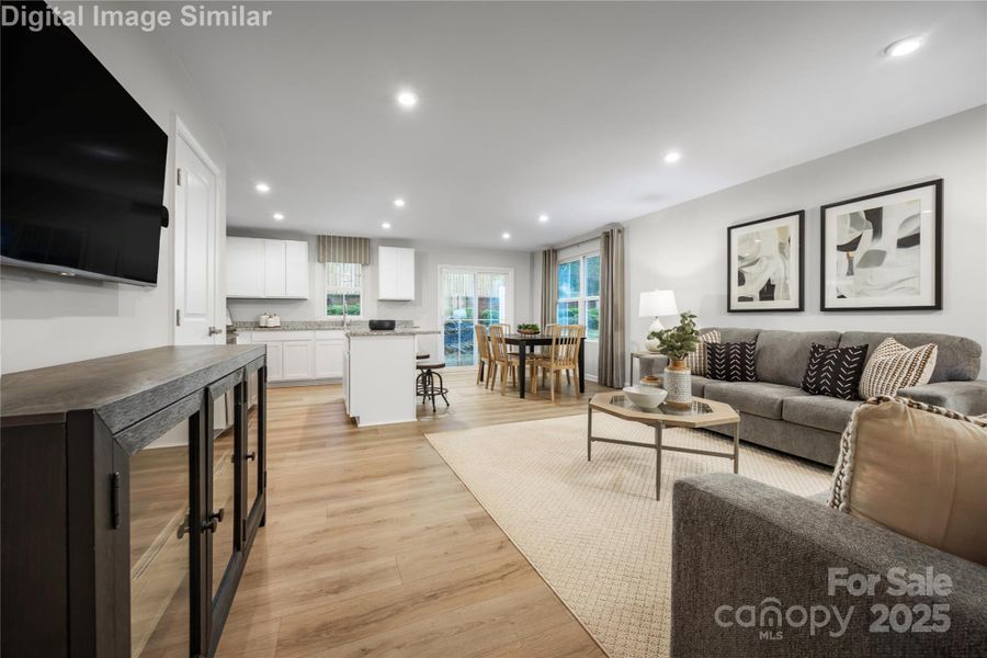 Large Great Room Opens to Kitchen/Dining Area