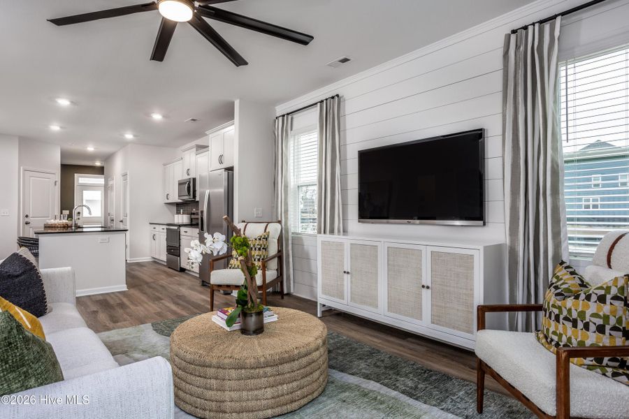 Furnished interior view inside a new home in Coastal Haven Townes, Leland (Image 5).