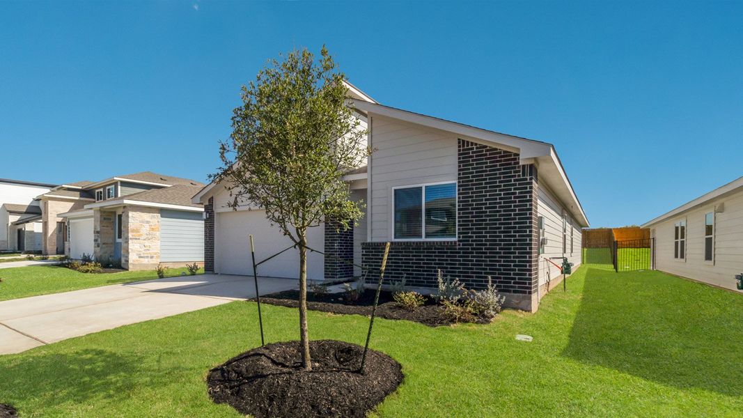 Representative exterior photo of a completed home built from the The Gaven by D.R. Horton in Trails at Wildhorse, Austin, TX (Image 14).