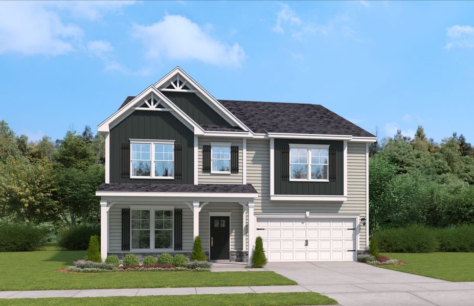 Representative exterior photo of a completed home built from the The Shiloh by Stanley Martin Homes in Glenhurst, Matthews, NC (Image 21).