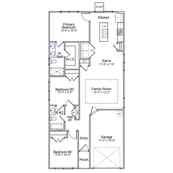 2D floor plan layout of this home in Mayfair Village, Spartanburg, SC (Image 2).
