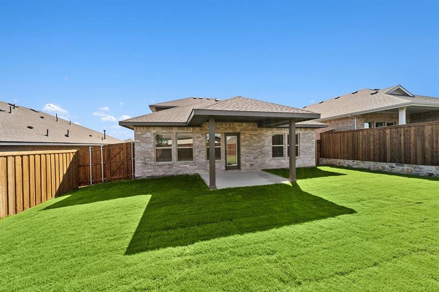 Exterior details and patio area of a home in Aspire at Noble Ridge, Howe (Image 2). Exterior details and patio area of a home in Aspire at Noble Ridge, Howe (Image 2).