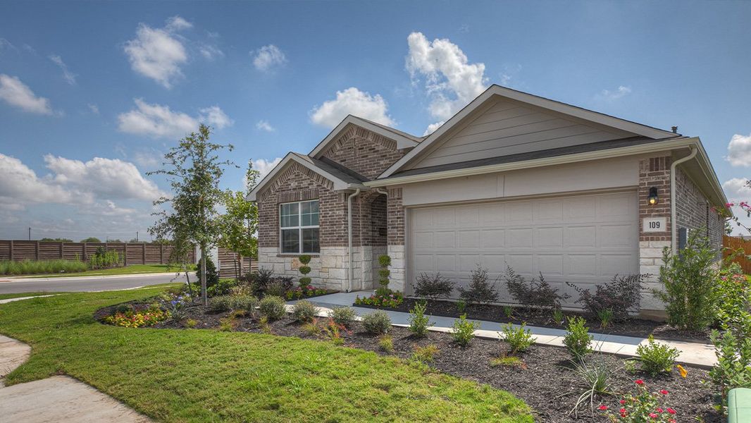 Representative exterior photo of a completed home built from the The Reagan by D.R. Horton in Southgrove, Kyle, TX (Image 25). Representative exterior photo of a completed home built from the The Reagan by D.R. Horton in Southgrove, Kyle, TX (Image 25).