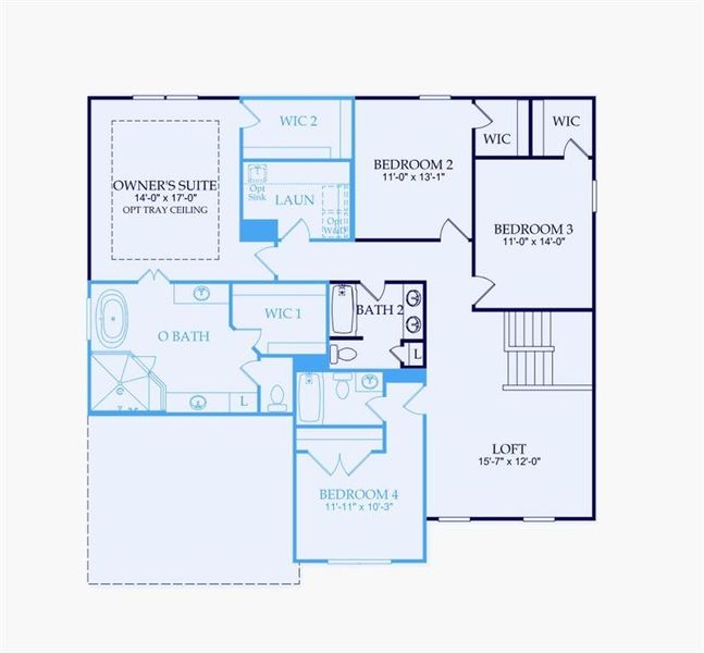 2D floor plan layout of this home in Ashworth Estates, Powder Springs, GA (Image 5).