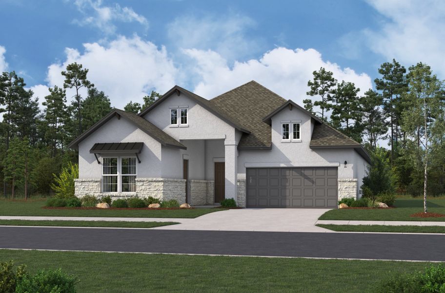 Representative exterior photo of a completed home built from the Monterrey by Beazer Homes in Cibolo Crossing, Universal City, TX (Image 2).