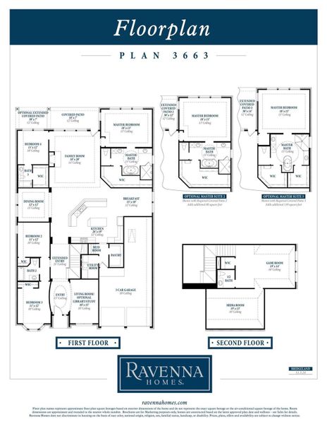 2D floor plan layout of this home in Bridgeland 60′, Cypress, TX (Image 4).