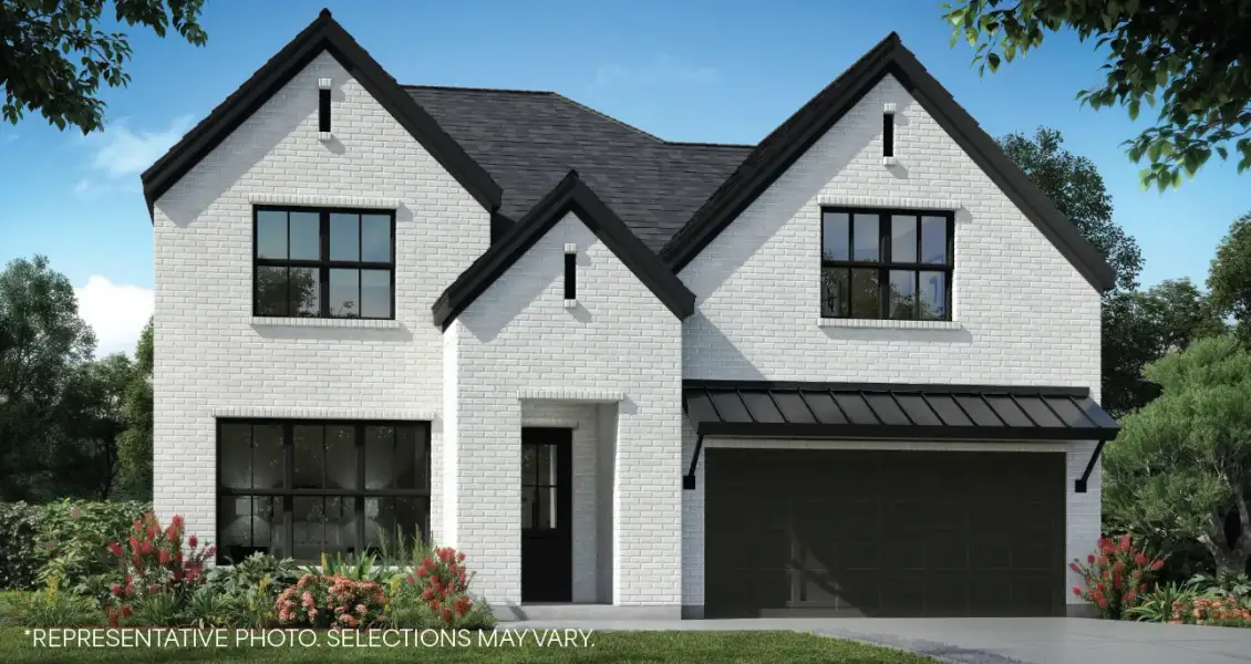 Front exterior of a new home in Tavolo Park, Fort Worth, TX, highlighting curb appeal (Image 1). Front exterior of a new home in Tavolo Park, Fort Worth, TX, highlighting curb appeal (Image 1).