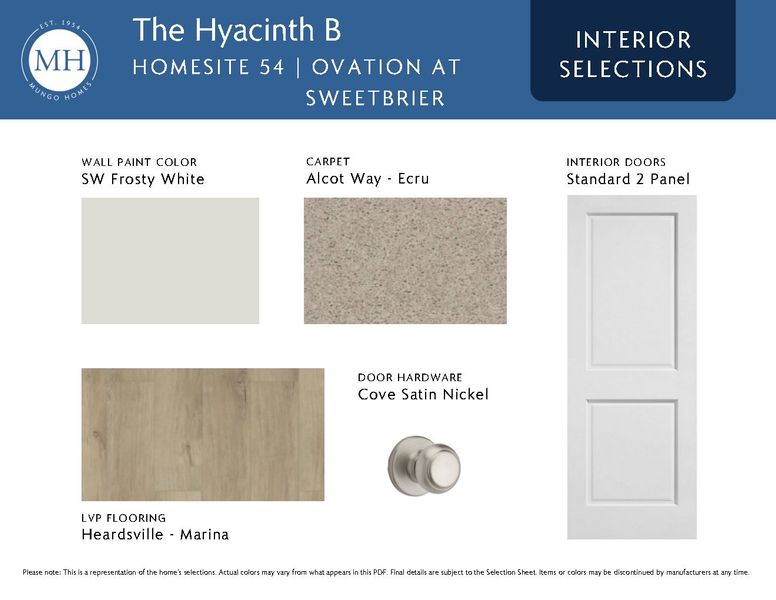 Sample of building materials used in homes in Ovation at Sweetbrier, Durham (Image 7).