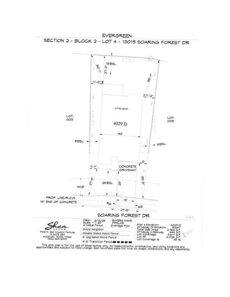 2D floor plan layout of this home in Evergreen 50', Conroe, TX (Image 4).