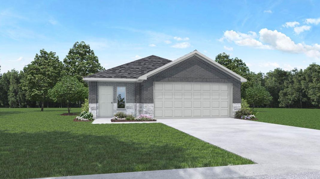 Representative exterior photo of a completed home built from the Brooke by D.R. Horton in Lakes at Westland Ranch, League City, TX (Image 2).