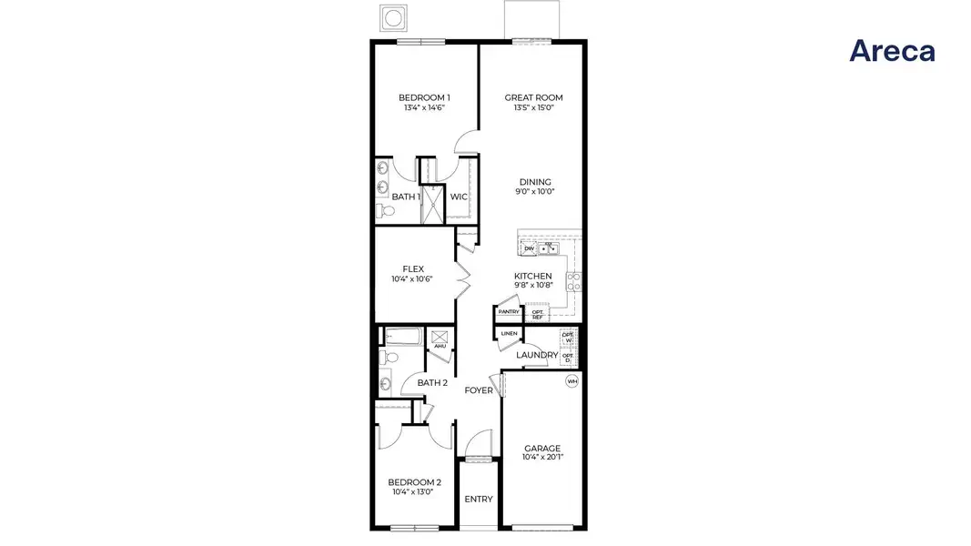 2D floor plan layout of this home in Orchid Reserve, Sebastian, FL (Image 4).