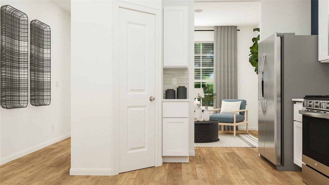 Furnished interior view inside a new home in Cotton Brook: Claremont Collection, Hutto (Image 13).