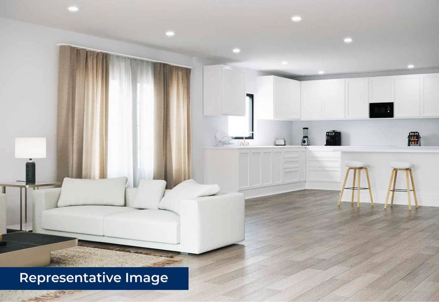 Representative furnished interior of a home built from the Kennedy Select F by First Texas Homes in Parkside, Denton (Image 6).