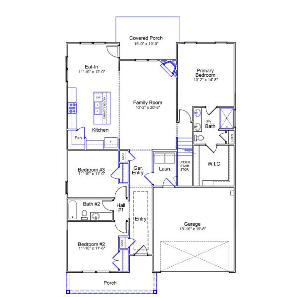 2D floor plan layout of this home in Grand Park, Leland, NC (Image 3).