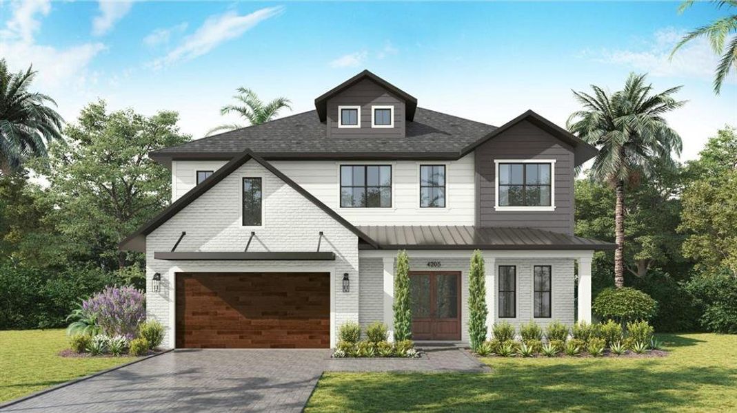 Front exterior of a new home in , Tampa, FL, highlighting curb appeal (Image 1).