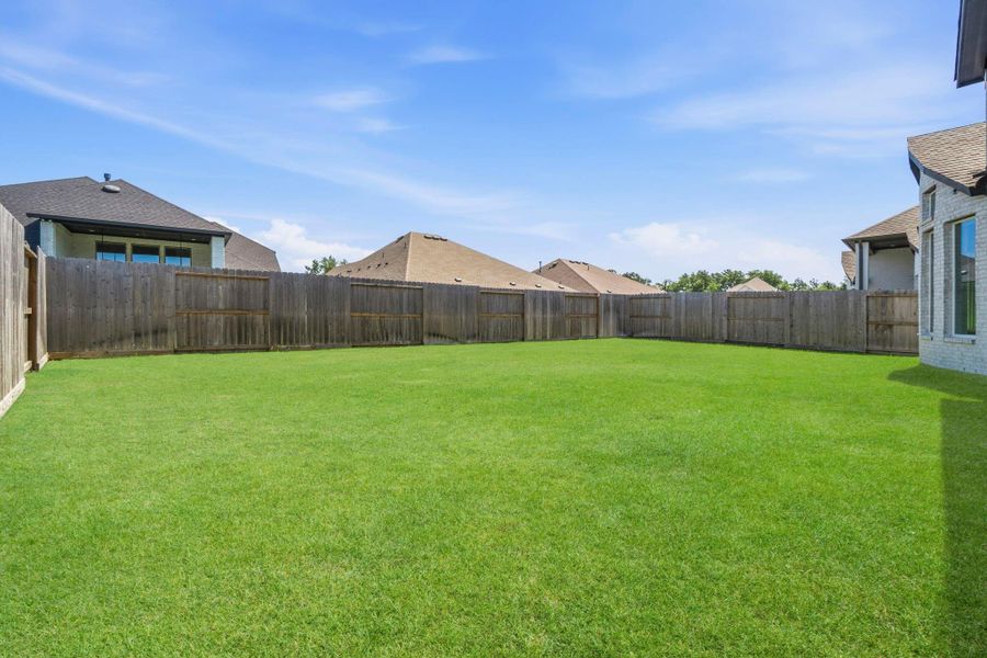 Large fenced backyard