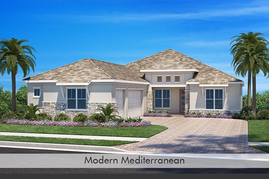 Representative exterior photo of a completed home built from the Islander by Homes by Towne in Shellstone at Waterside, Sarasota, FL (Image 10).