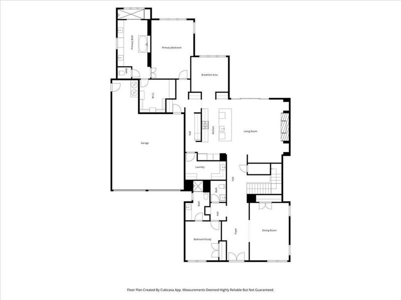 First floor, note room for golf cart in garage